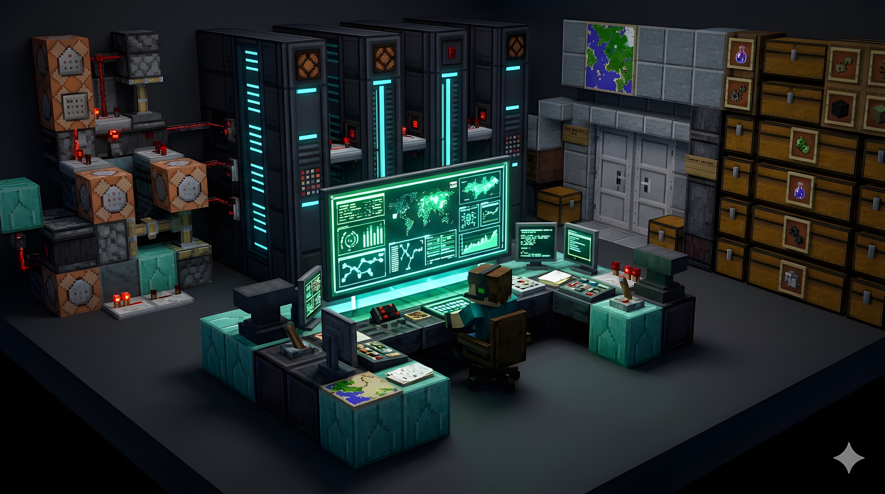 Sprynt infrastructure control room render for VPS and dedicated hosting.